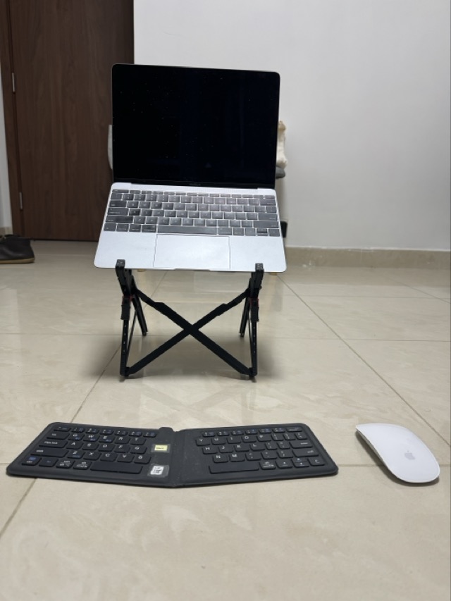 MacBook with stand